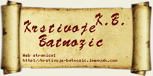 Krstivoje Batnožić vizit kartica